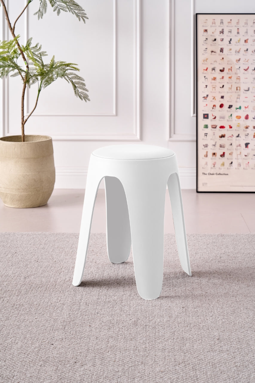 Butaco Con Cojin Else, Color Blanco, Diseño Moderno incluye cojín X2