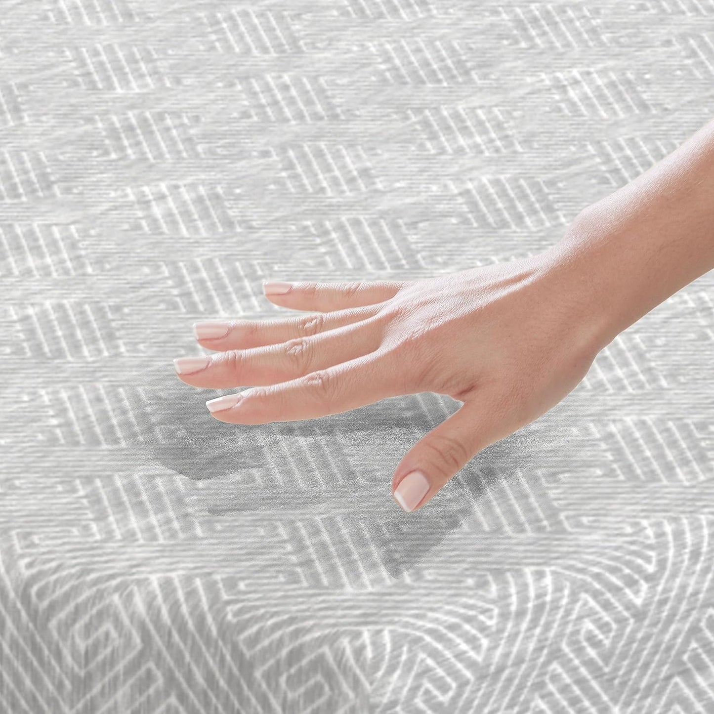 Colchón de espuma viscoelástica de gel gris jaspeado, certificado CertiPUR-US y