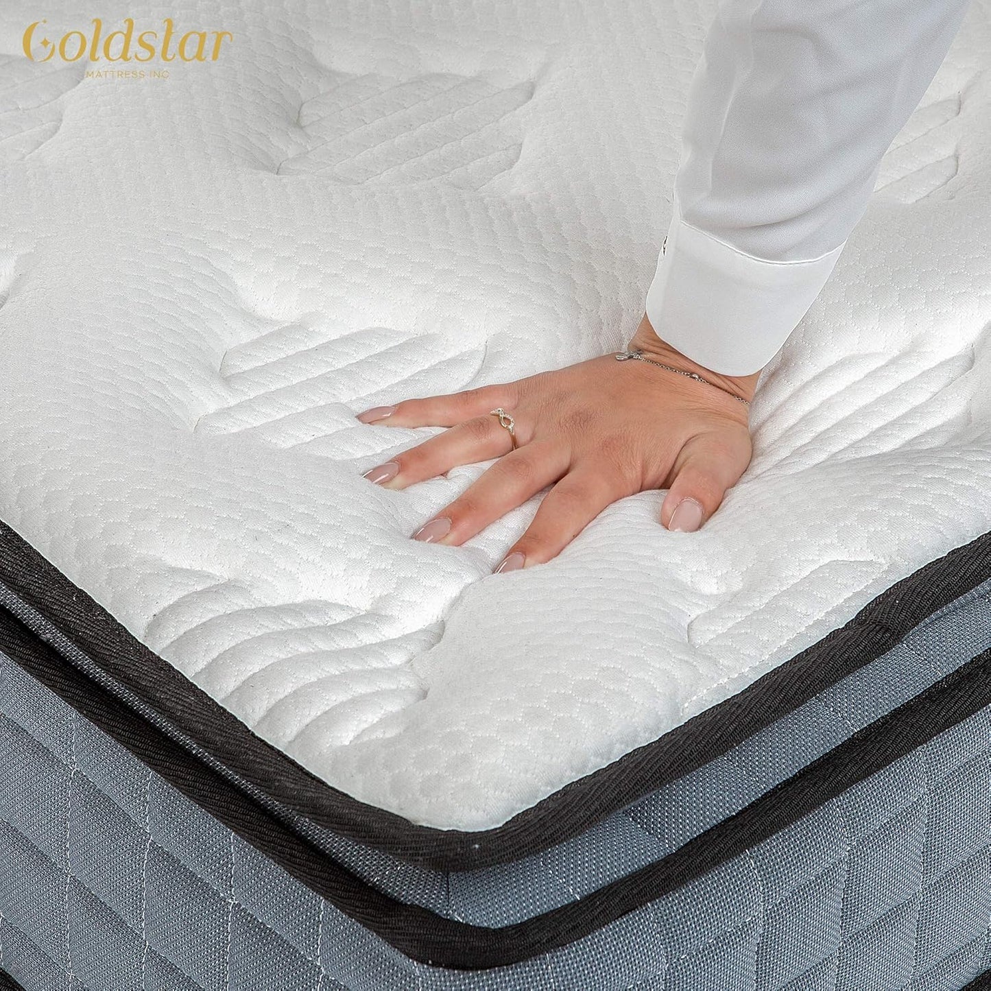 Goldstar Colchón de espuma con parte superior de almohada de 9 pulgadas,