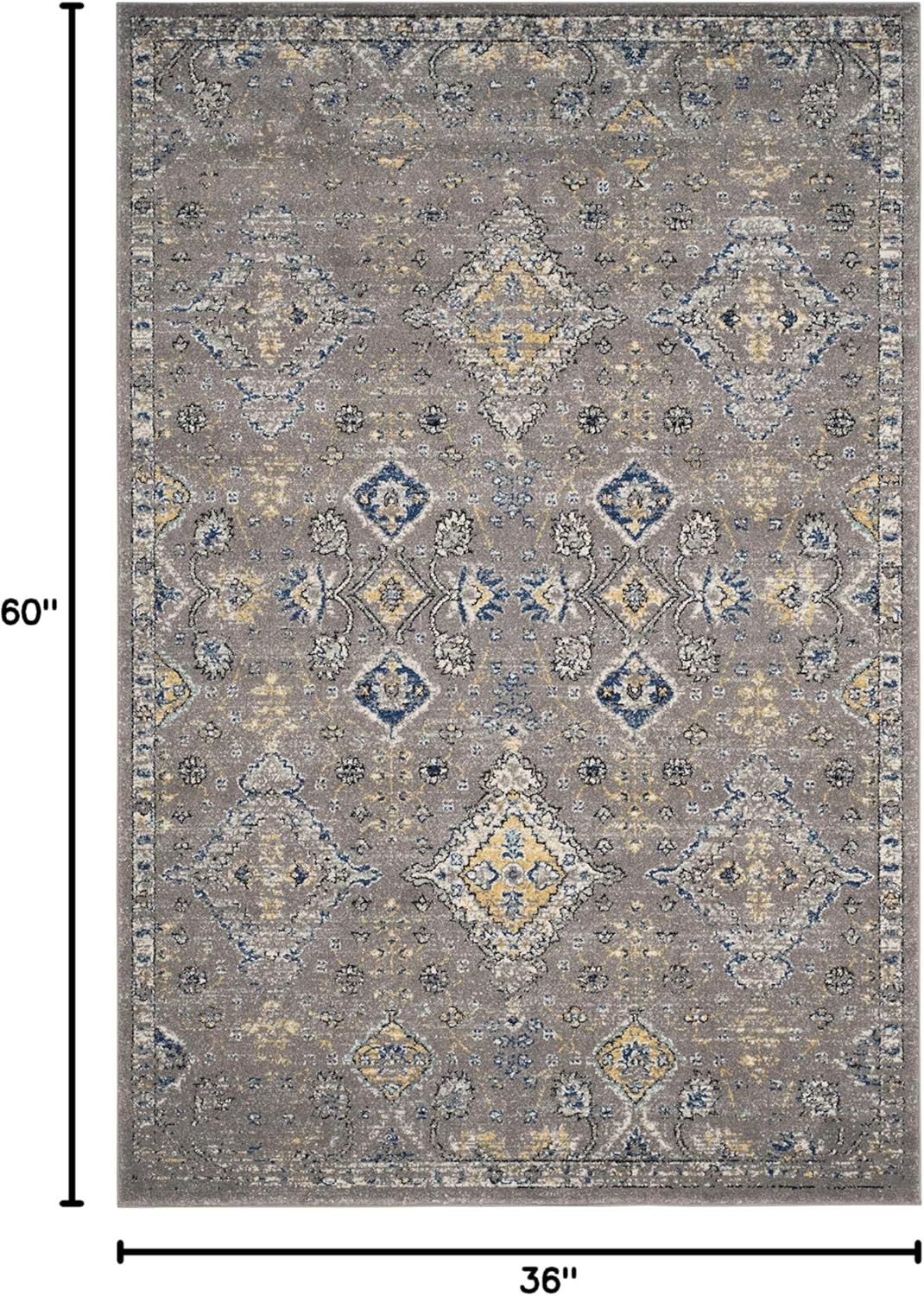 Evoke Collection EVK224G Alfombra decorativa bohemia y oriental que no