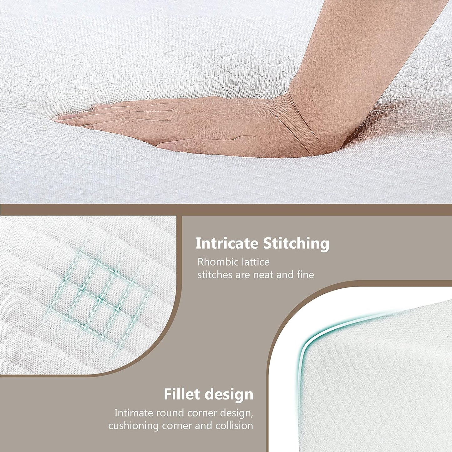 HOMES Zinne Colchón individual de espuma viscoelástica de gel de 6 pulgadas