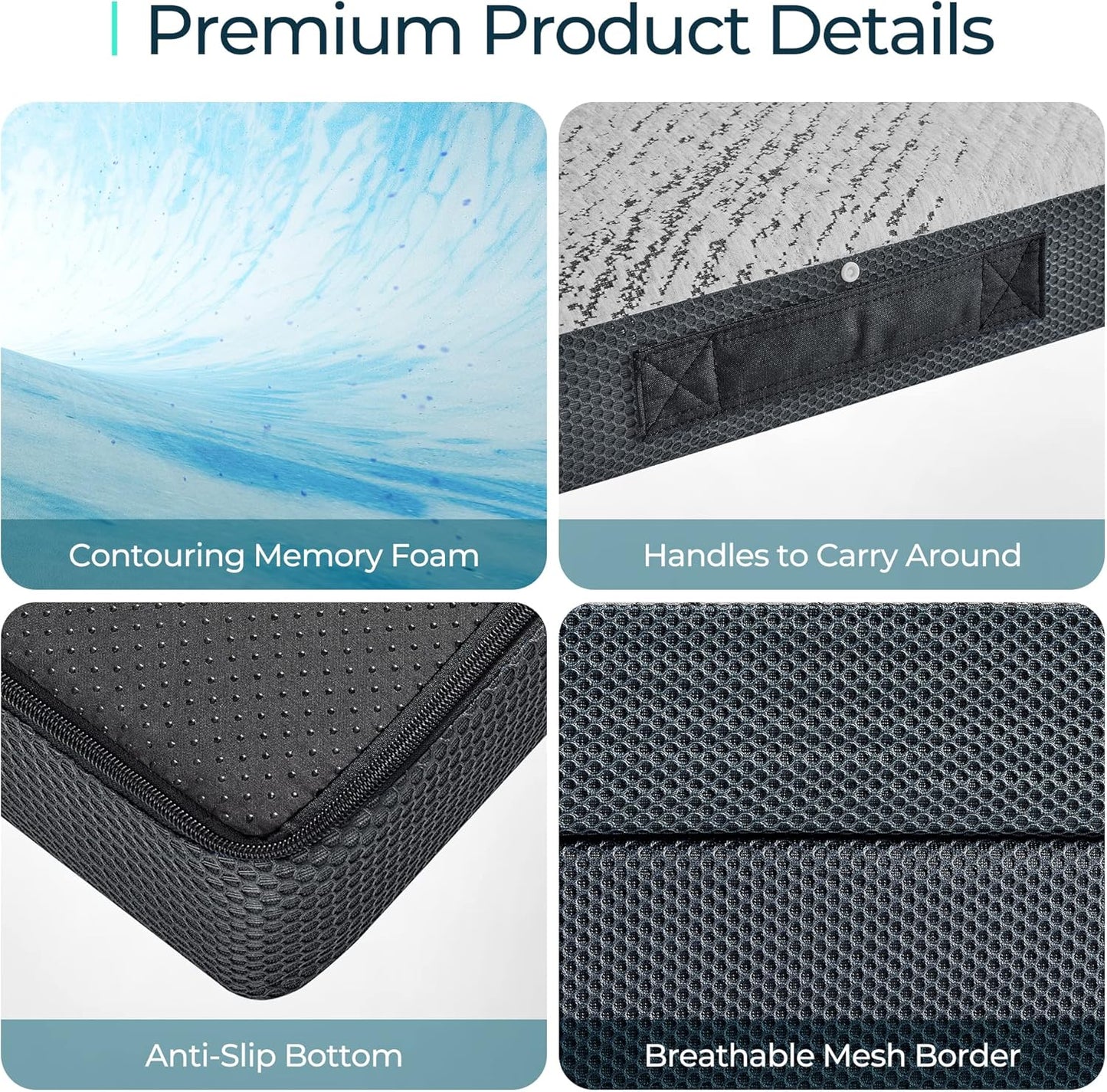 Colchón plegable, colchón triple de 4 pulgadas con funda de bambú, colchón de