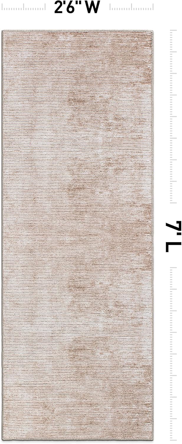 Rugshop Alfombra de pasillo contemporánea a rayas envejecidas resistente a las