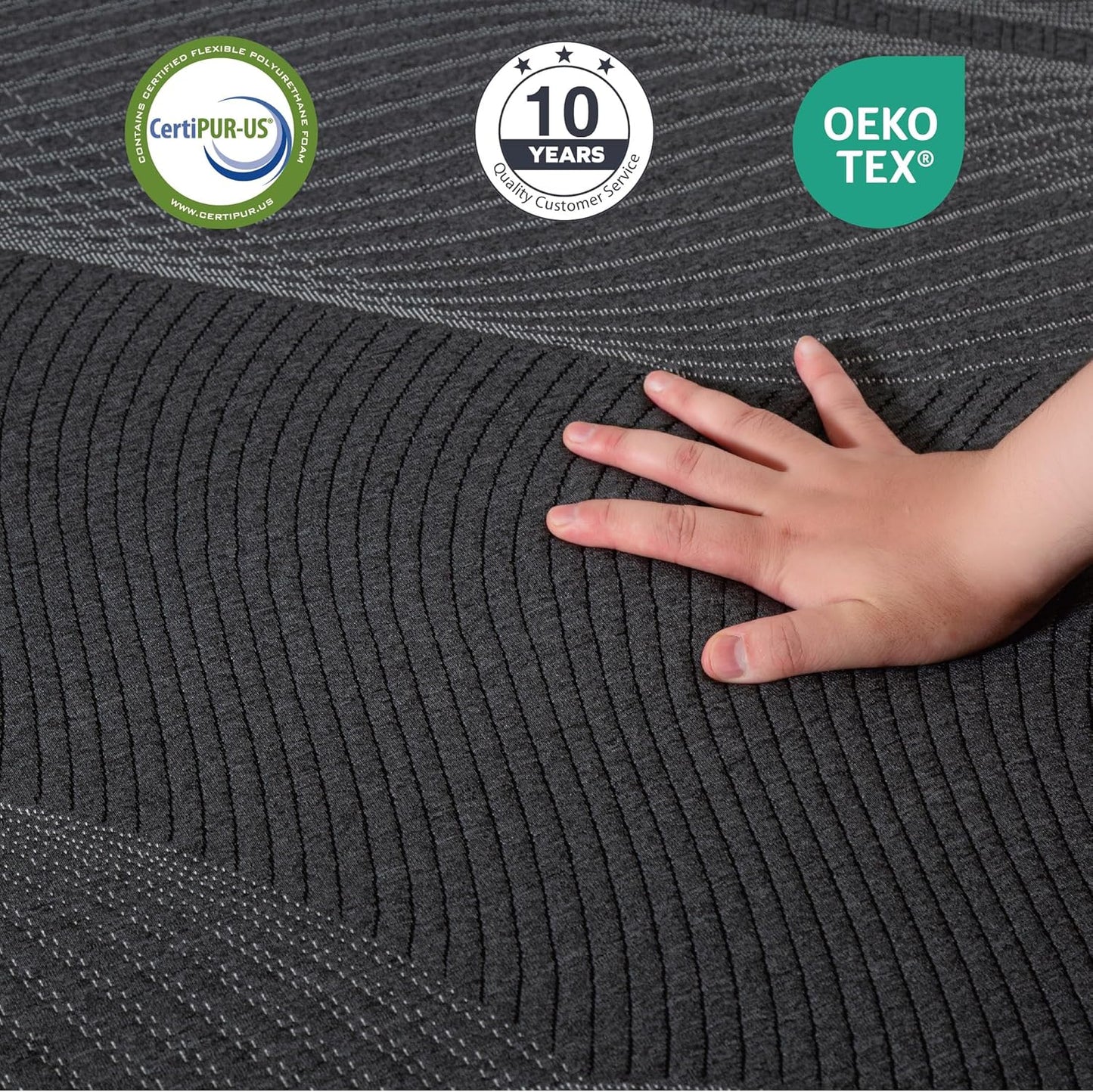 Colchón individual XL de espuma viscoelástica de carbón de 8 pulgadas en una