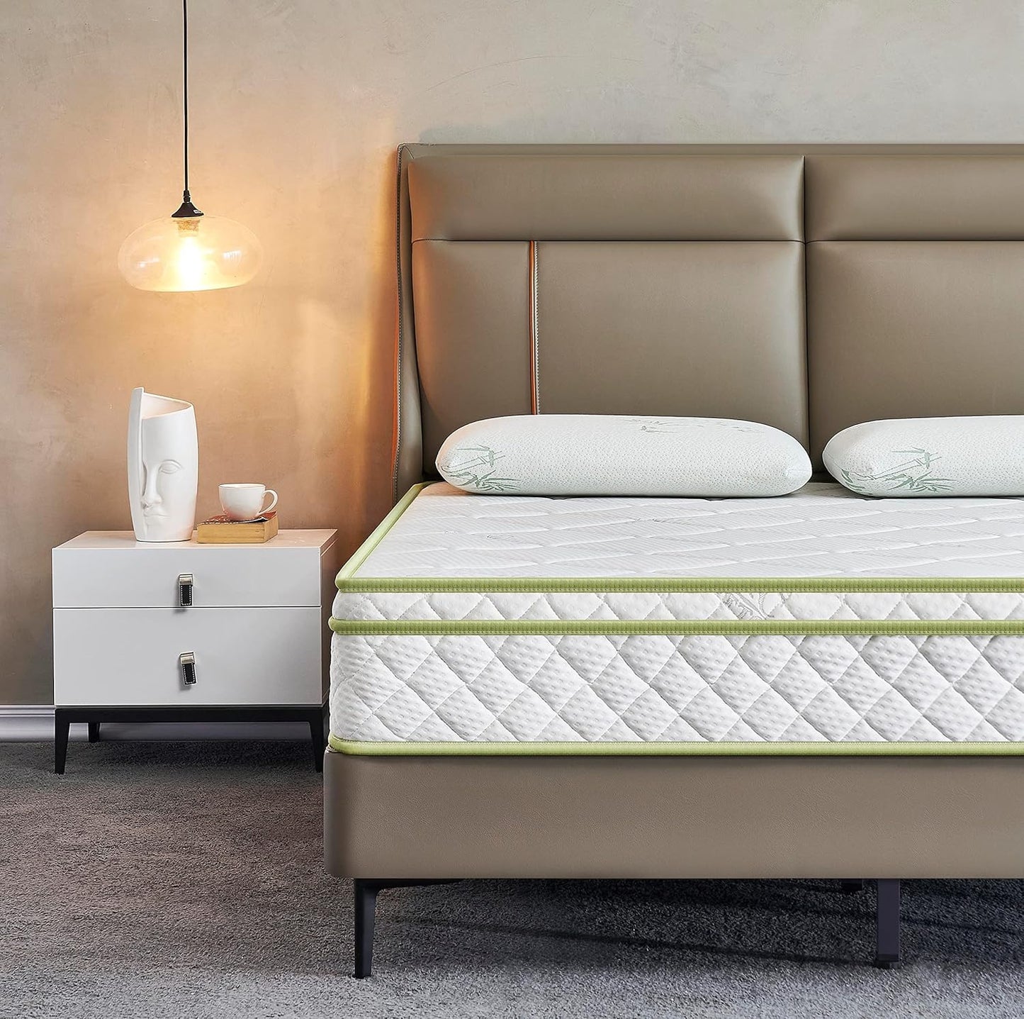 Oliver & Smith Colchón híbrido de 8 pulgadas de espuma fresca y cómoda, con
