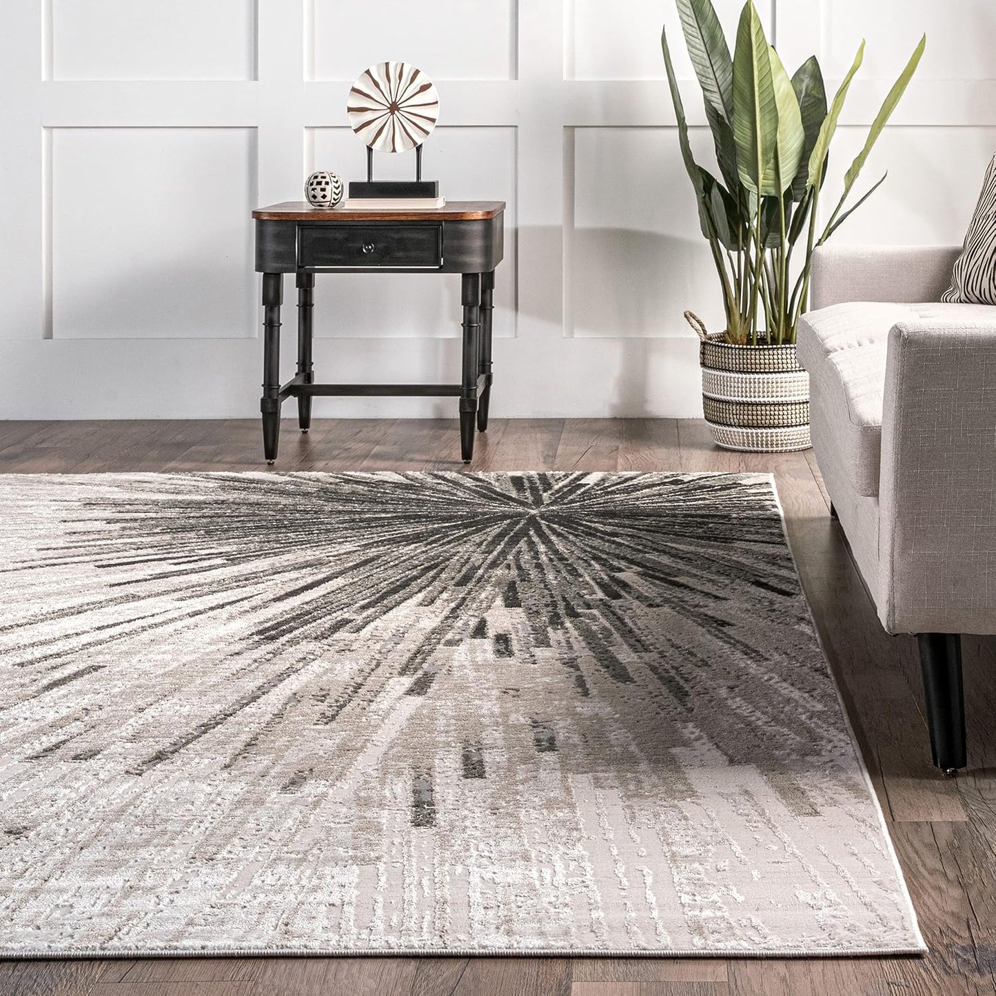 Amaya Alfombra abstracta, 8x10, beige