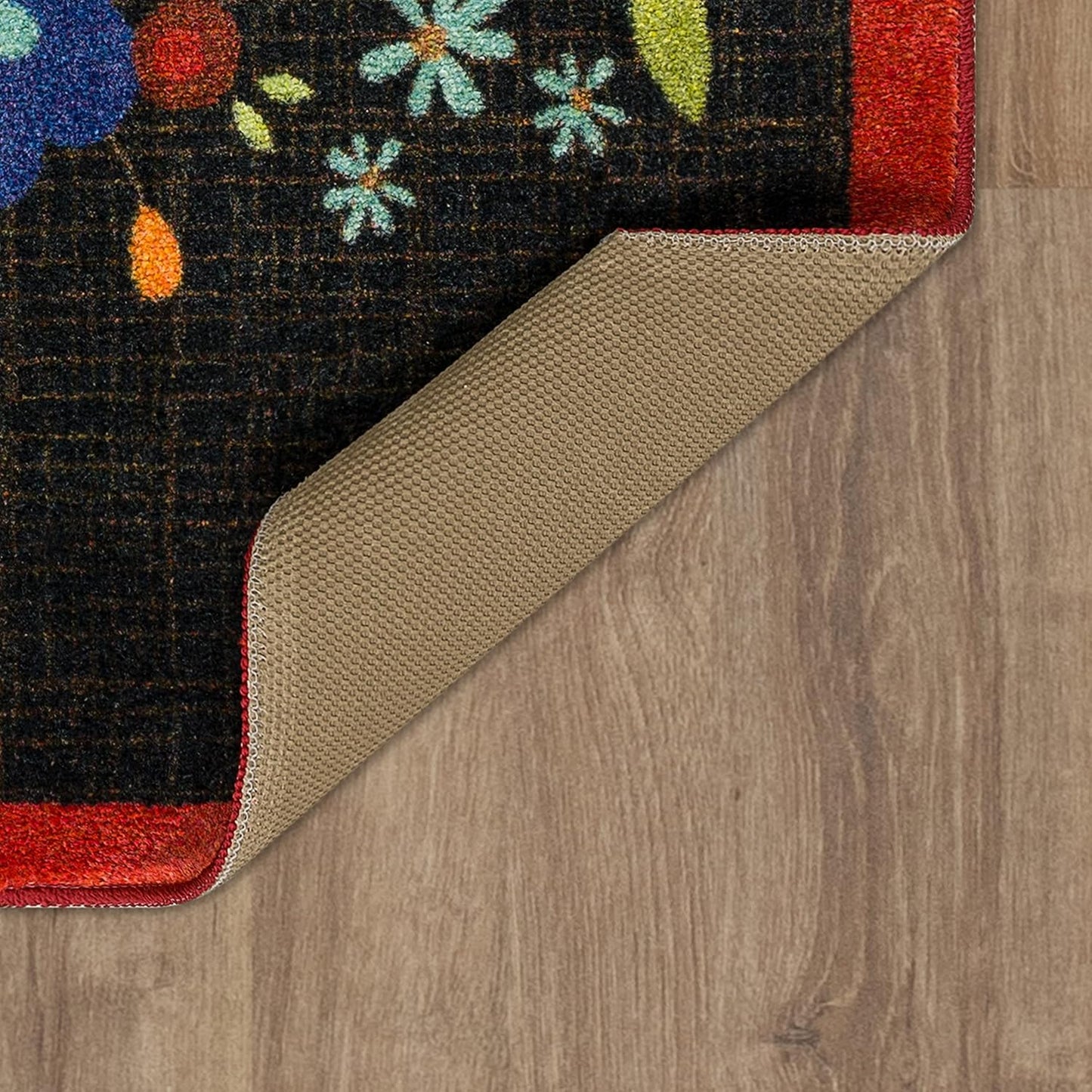 Tapete de cocina, Sweet Flowers Negro (1'6" x 2'6" Slice)