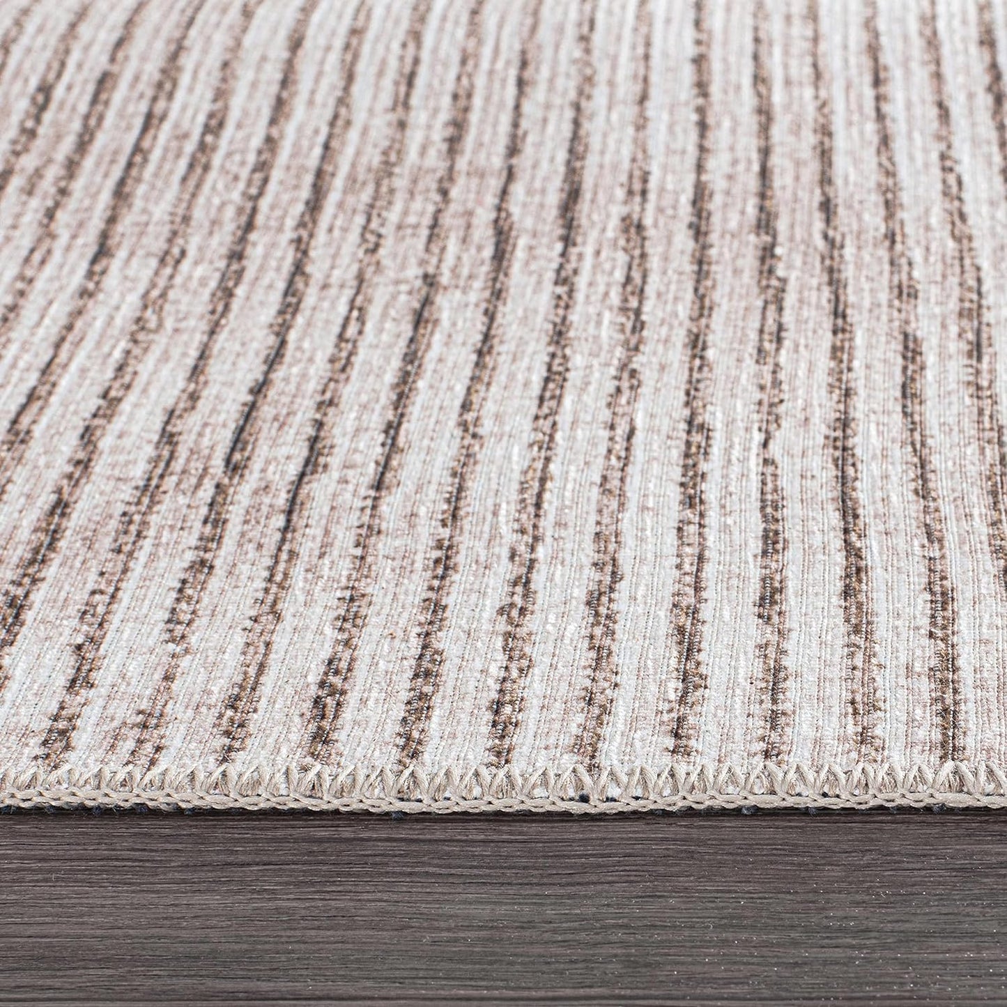 Rugshop Alfombra de pasillo contemporánea a rayas envejecidas resistente a las