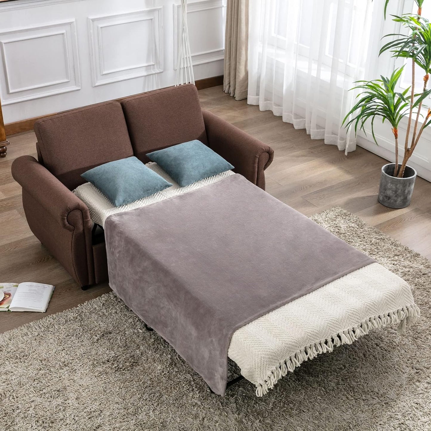 Sofá cama pequeño para sala de estar o dormitorio, incluye sofá cama extraíble,