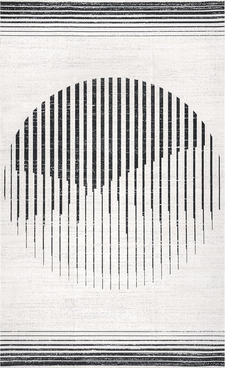 Francesca Alfombra ultradelgada de luna contemporánea, lavable a máquina, 6 x 9