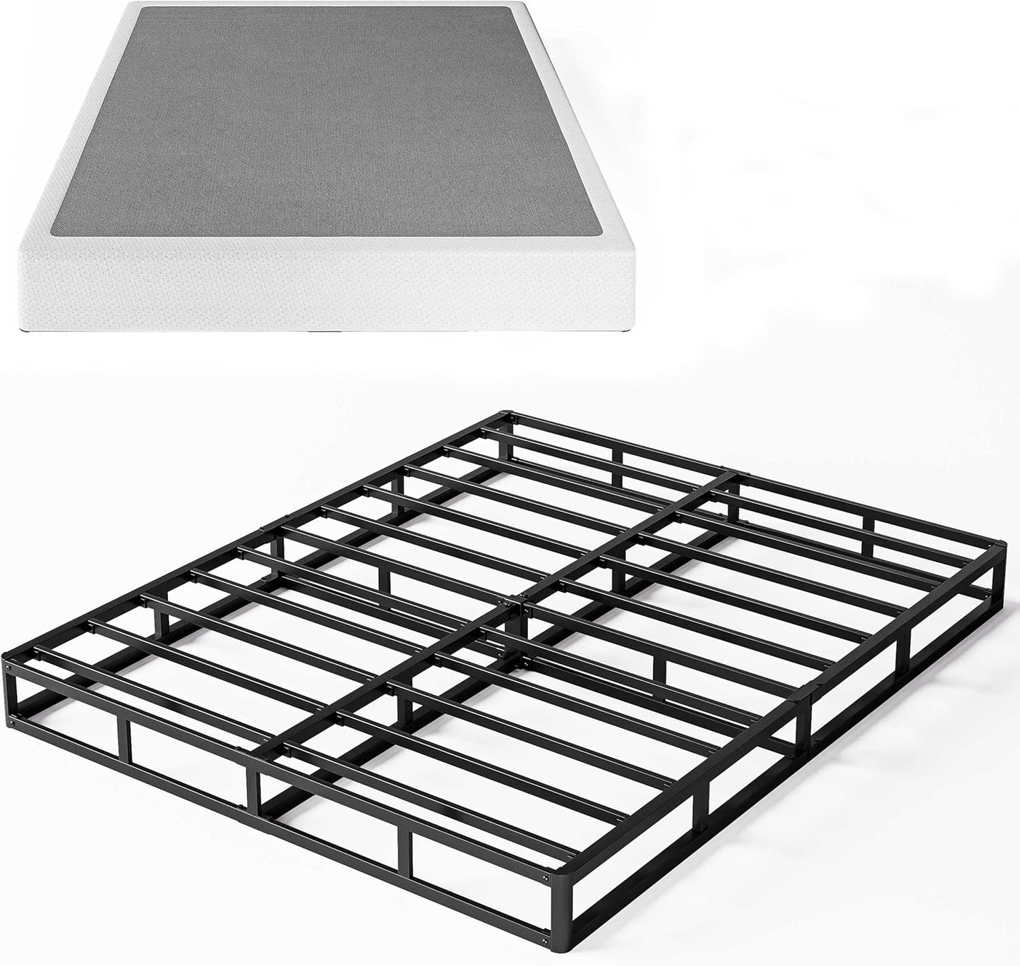 Box Spring King Base de colchón de metal de 5 pulgadas, estructura resistente