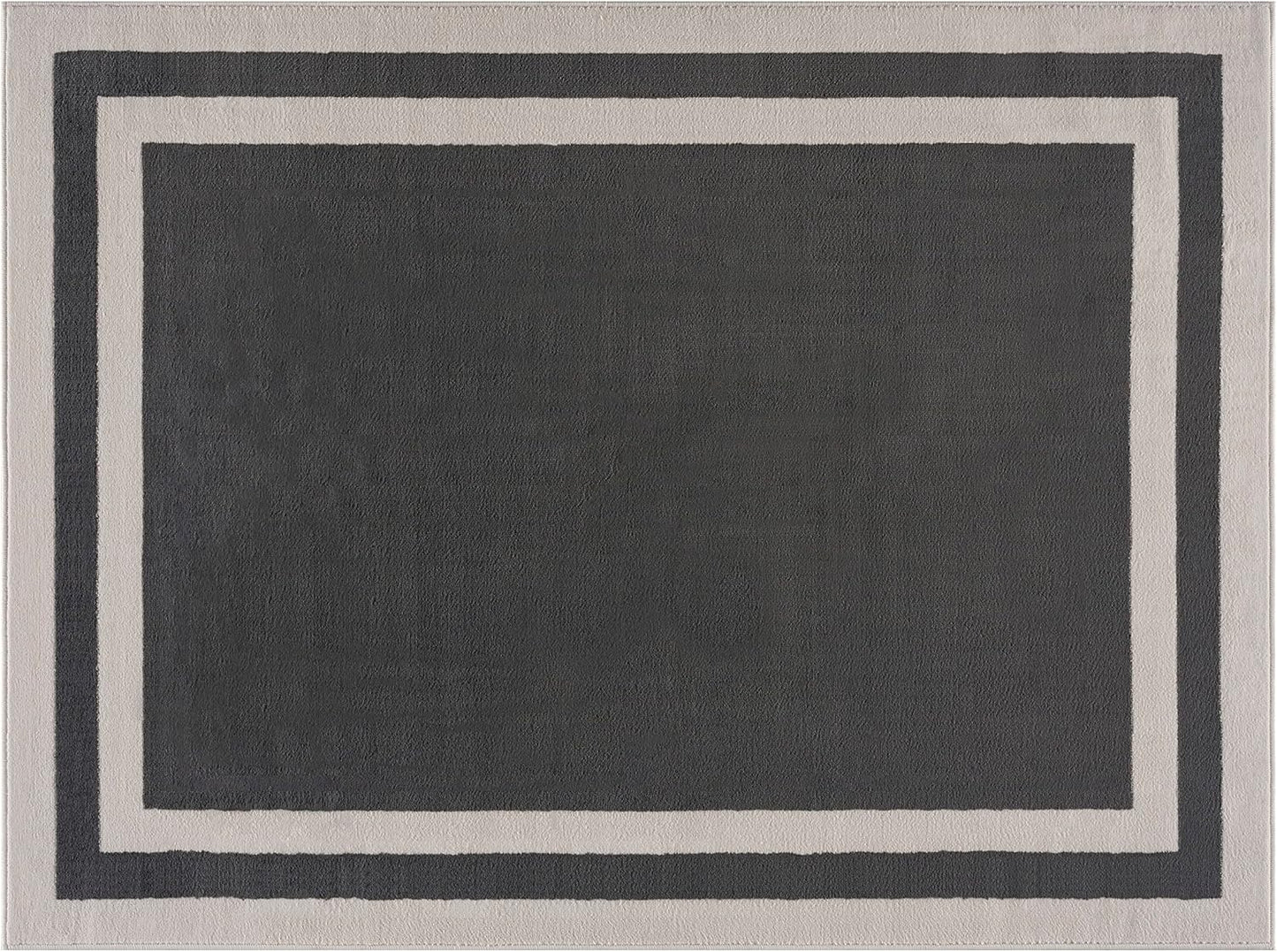 Alfombra gris oscuro de 2 x 3 pies, diseño de bordes para entrada, alfombras de