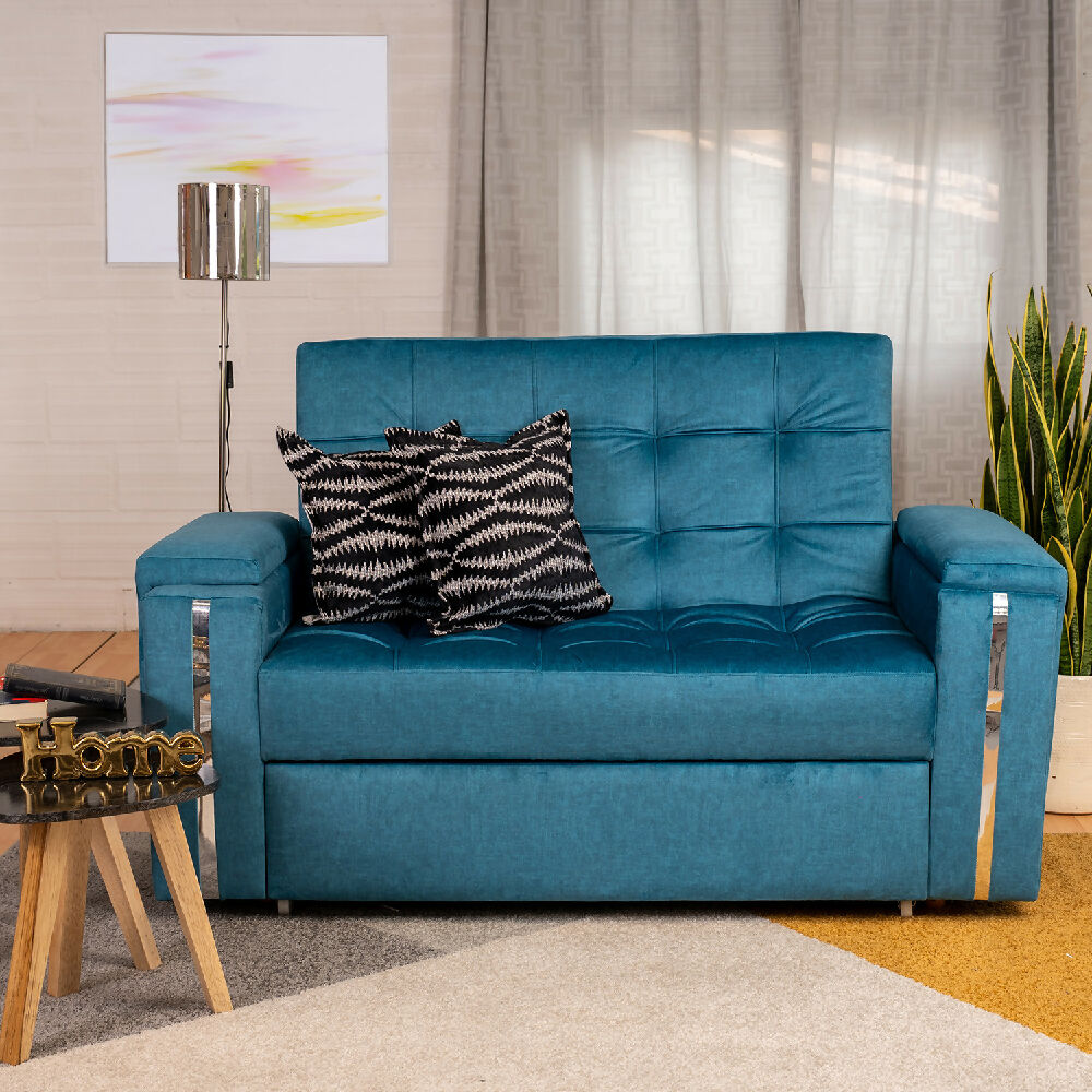 Sofá Cama 2 Puestos Azul Cordoba