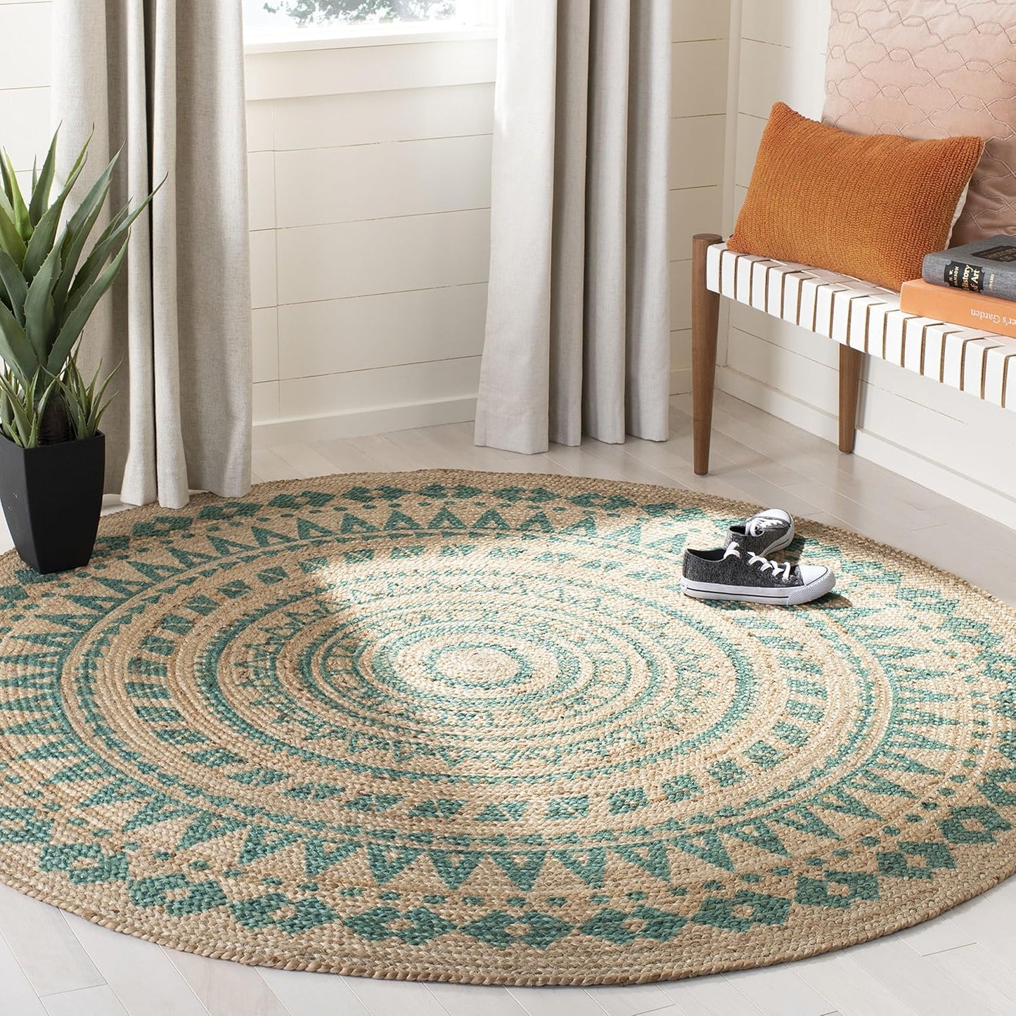 Natural Fiber Round Collection NF802E Alfombra redonda de yute trenzada con