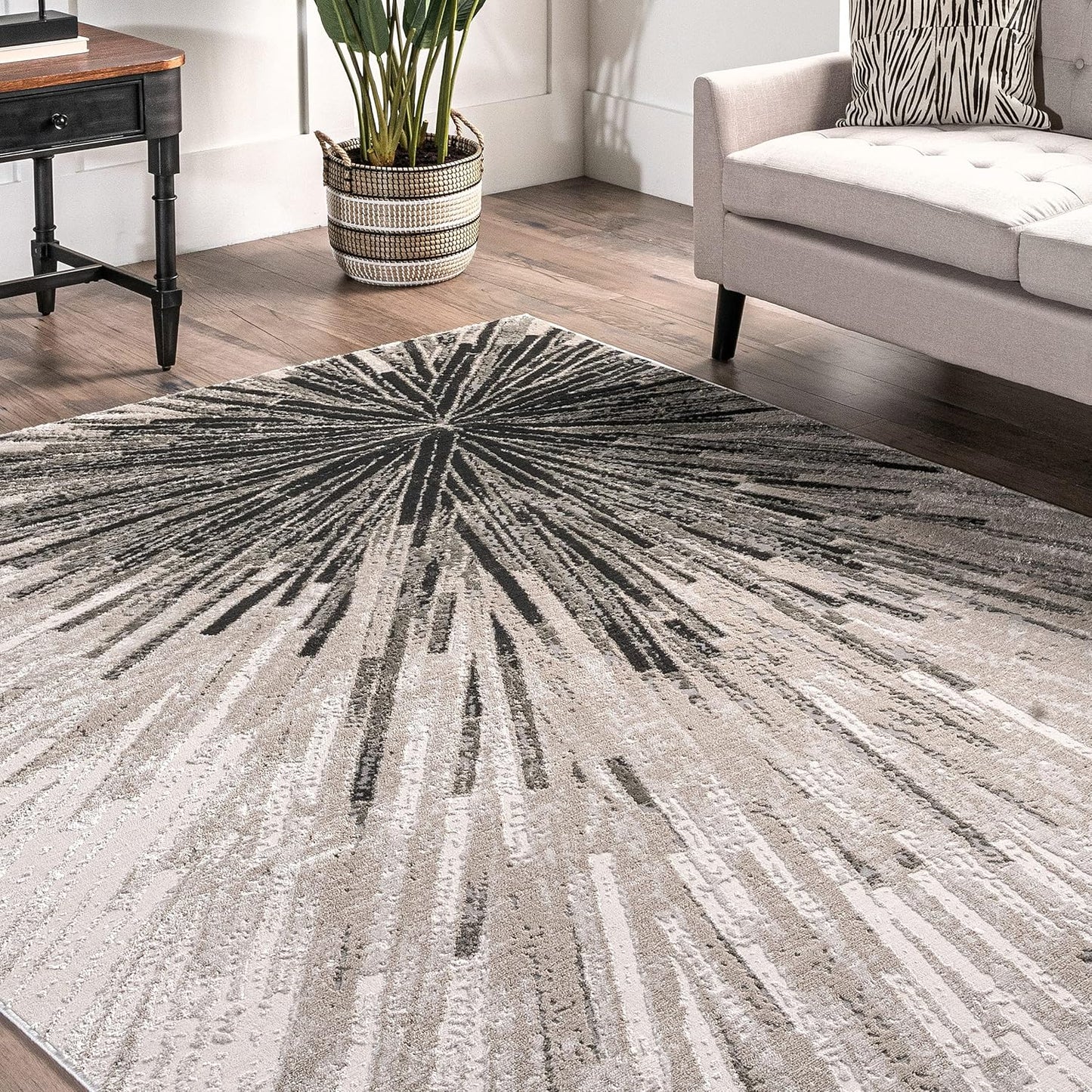 Amaya Alfombra abstracta, 8x10, beige