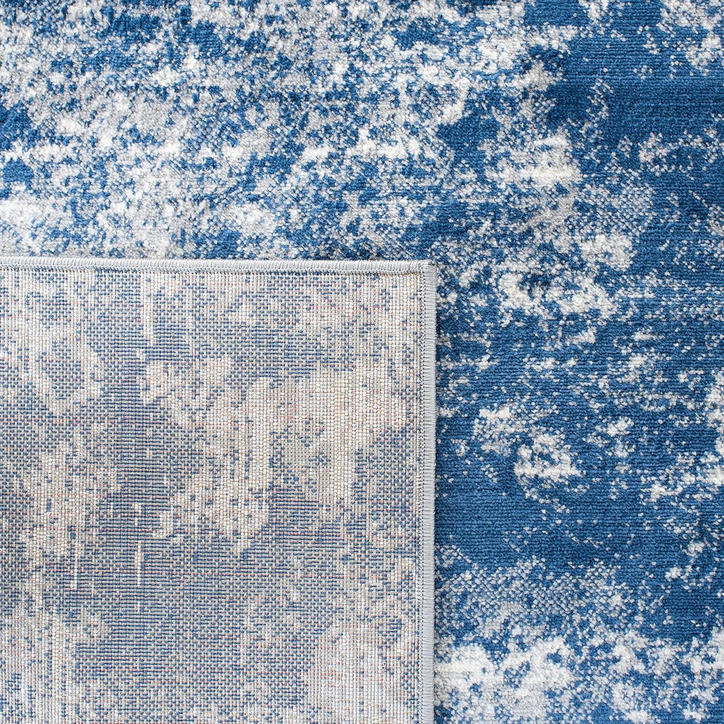 Brentwood Collection Alfombra de área de 8 x 10 pies, gris y azul marino,