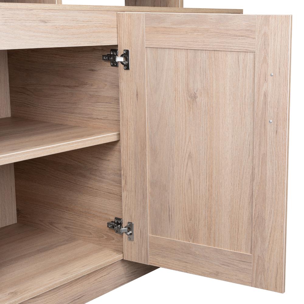 Barra de Cocina Elica, Beige, con Amplios Espacios Para Guardar Alimentos E Implementos de Cocina