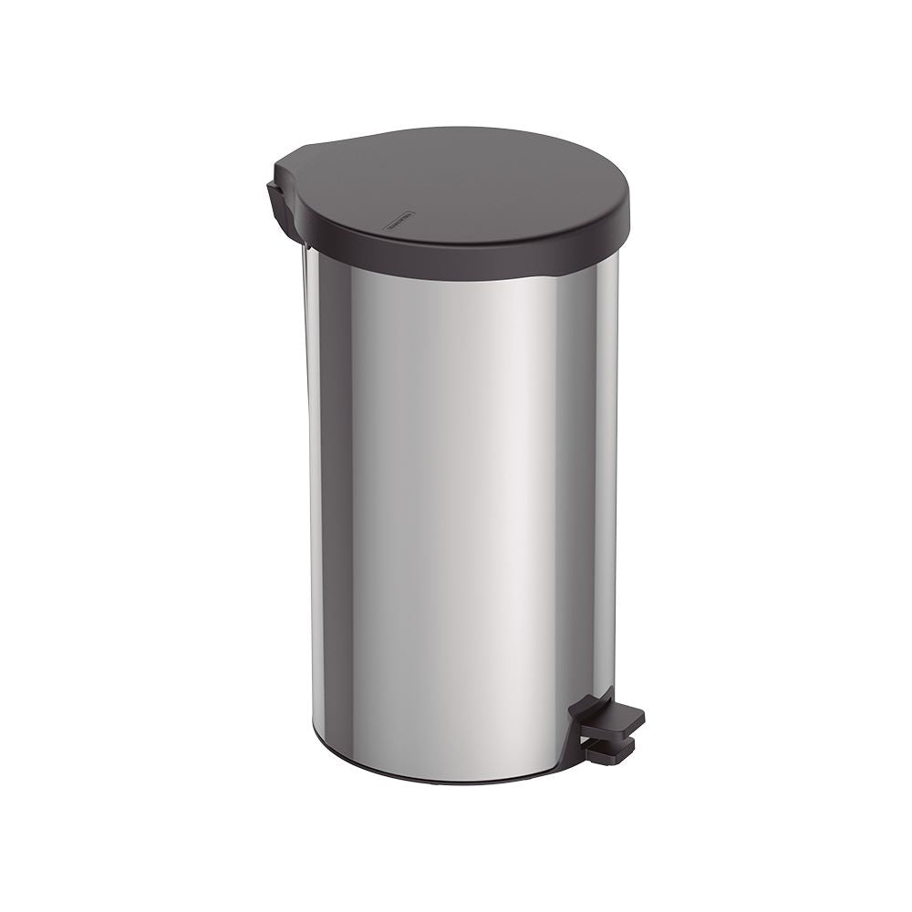 Basurero de Pedal,tapa plastica negra Linea New 20 Lt