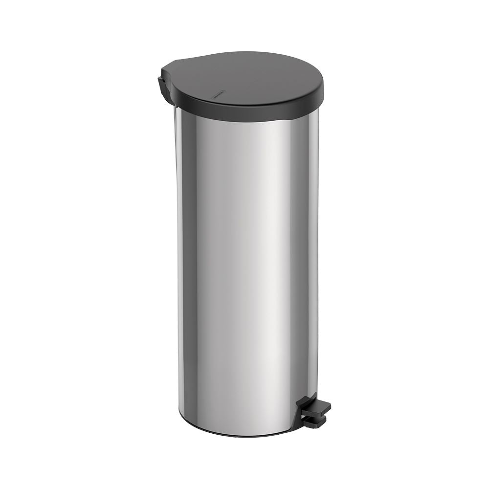 Basurero de Pedal,tapa plastica negra Linea New 30 Lt