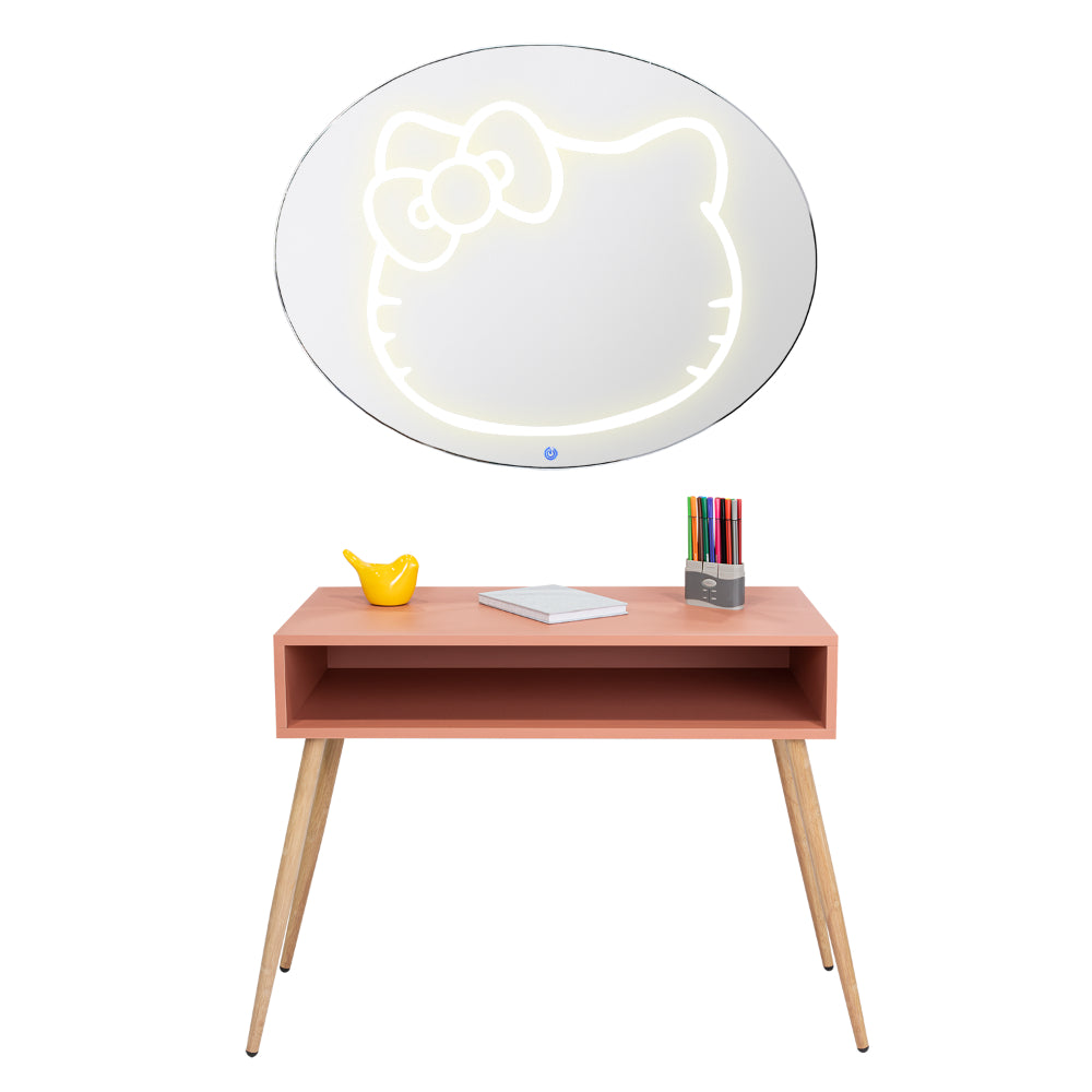 Combo Infantil Anikka, Arupo y Café Claro, incluye Escritorio y Espejo LED
