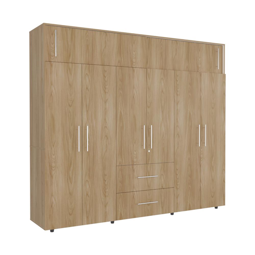 Closet Montano 230, Fresno Europeo y Blanco, de dos puertas corredizas