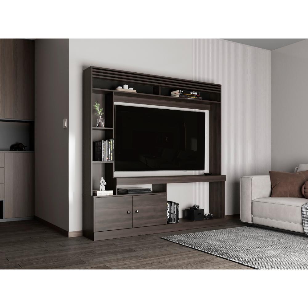 Mesa Para Tv Roy, Nogal Europeo, con Espacio Para Televisor de 55 Pulgadas ZF