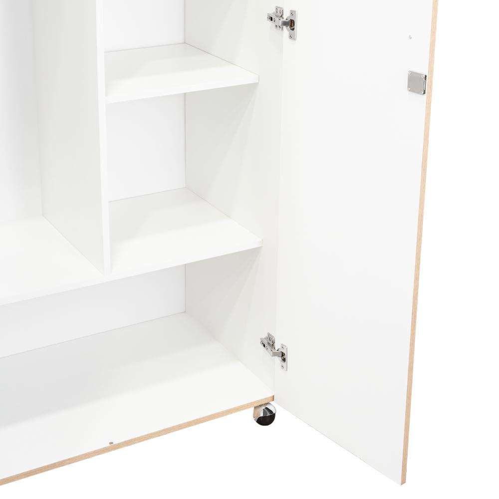 Closet Iker, Beige y Blanco, con Maletero y Rodachinas Para Su Fácil Desplazamiento