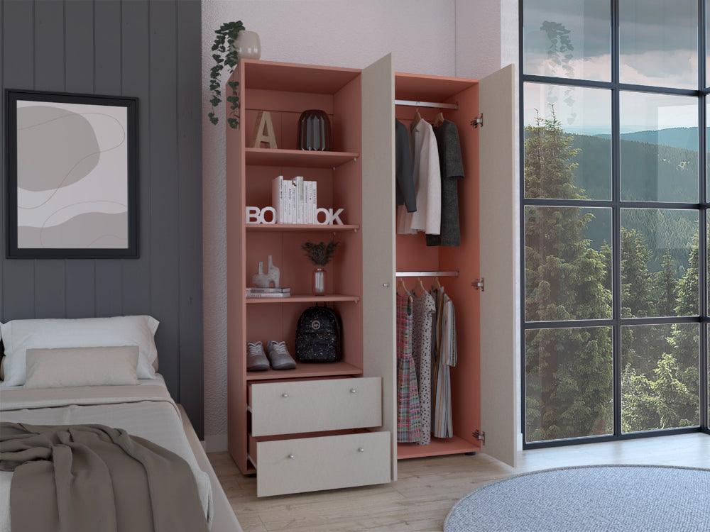 Combo para Habitación Jules, Incluye Closet - Mesa de Tv y 2 Repisas