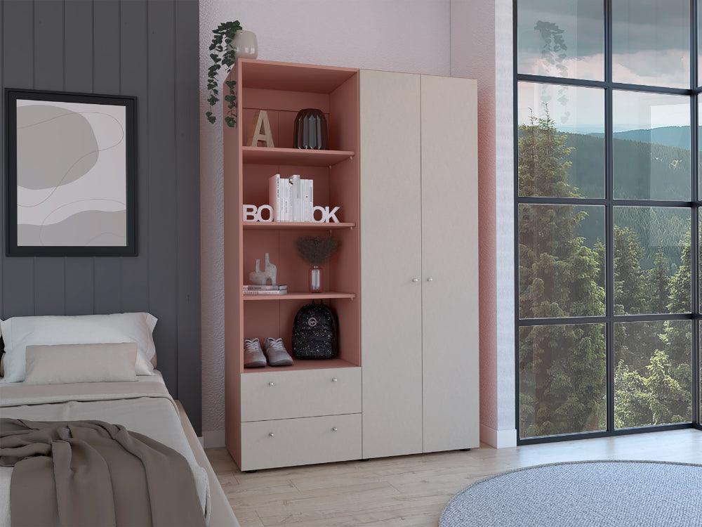 Combo para Habitación Jules, Incluye Closet - Mesa de Tv y 2 Repisas