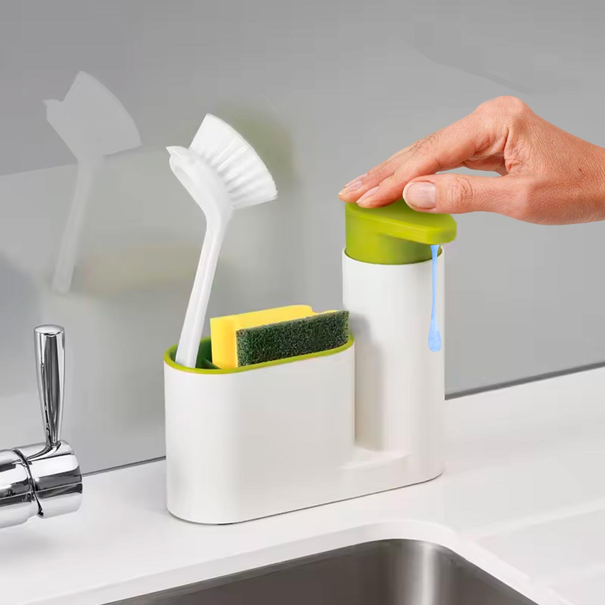 Dispensador De Jabón Soporte Esponja De Cocina Baño Multiusos MP-34