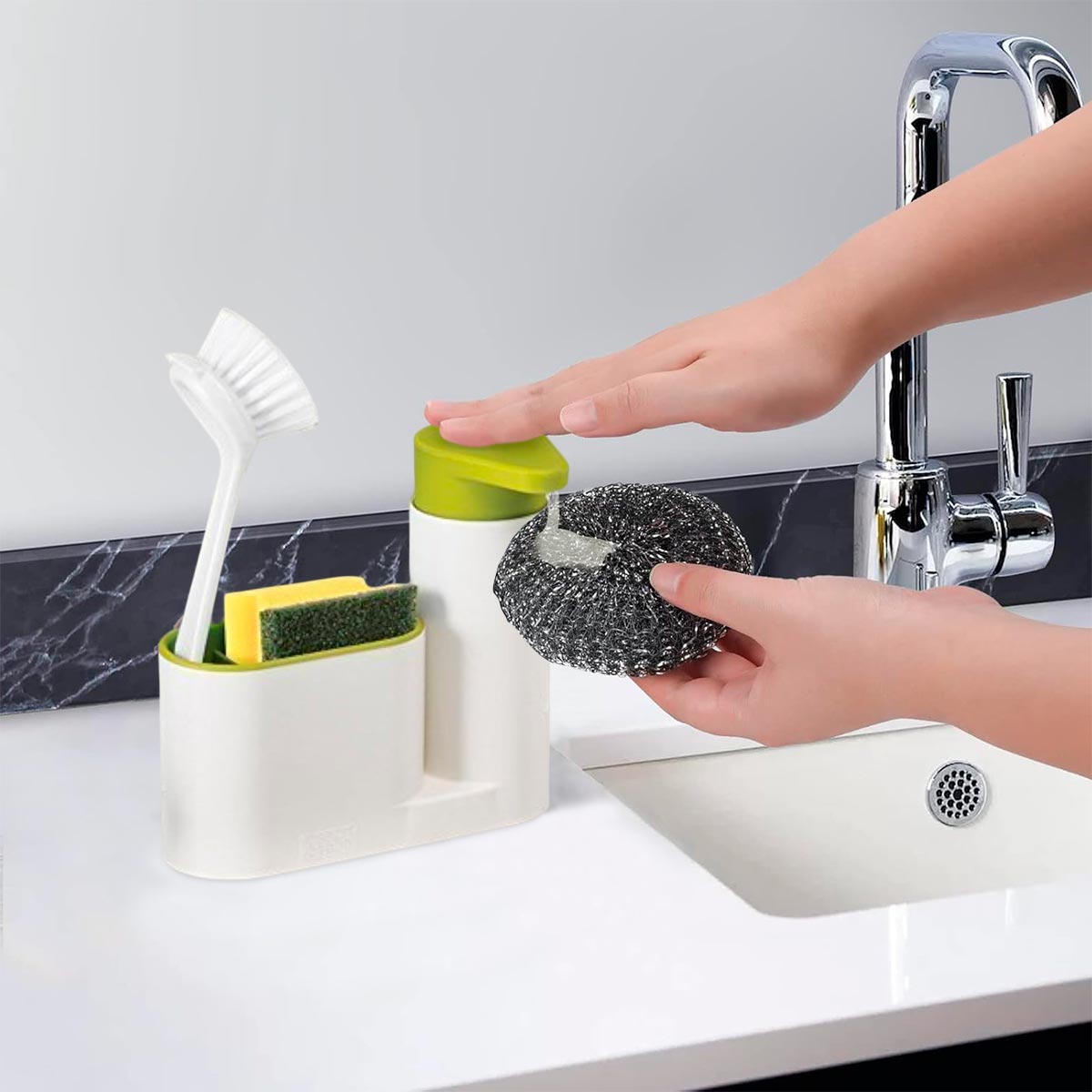 Dispensador De Jabón Soporte Esponja De Cocina Baño Multiusos MP-34
