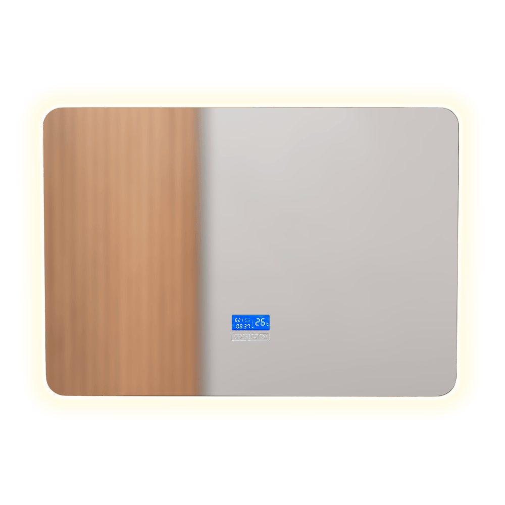 Espejo Rectangular Tempo, Pantalla Touch Indica Fecha, Hora y Temperatura