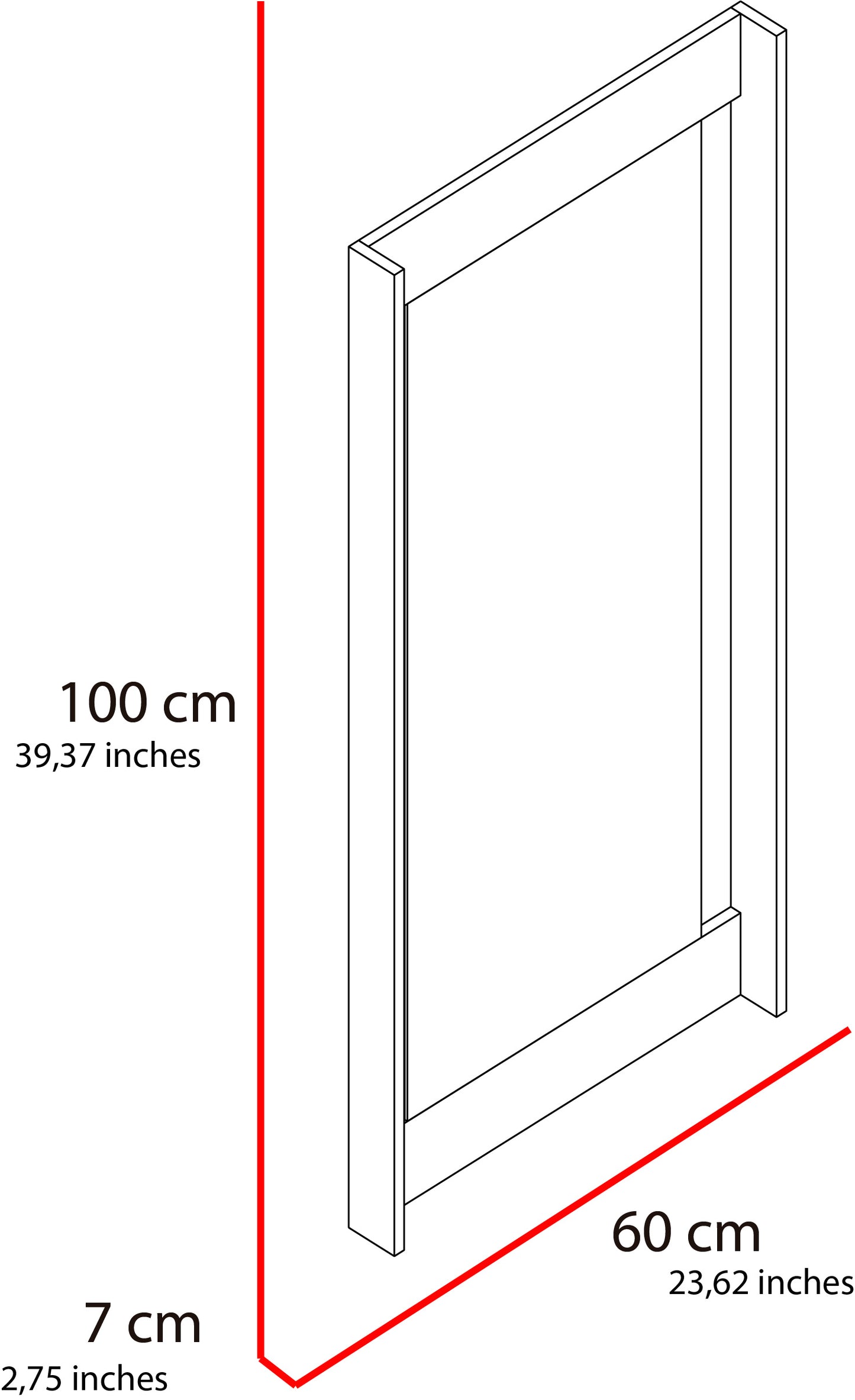 Espejo Scala Rectangular 100X60, Con Diseño Moderno