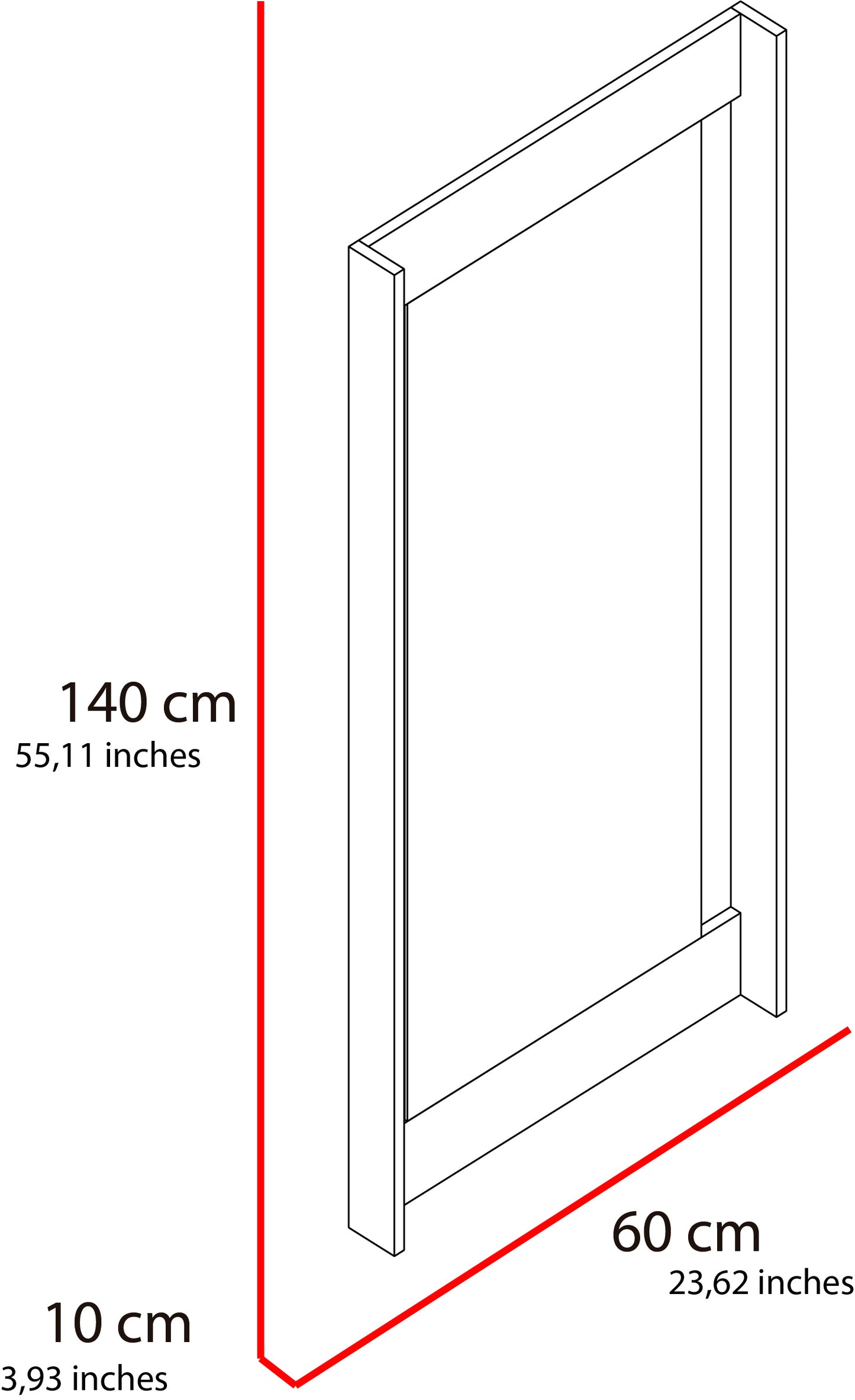 Espejo Scala Rectangular 140X60, Con Diseño Moderno