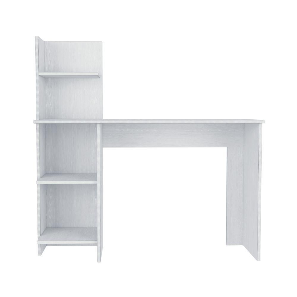 Escritorio Vilna, Blanco Marquez, con Cuatro entrepaños para ubicar elementos de estudio - VIRTUAL MUEBLES