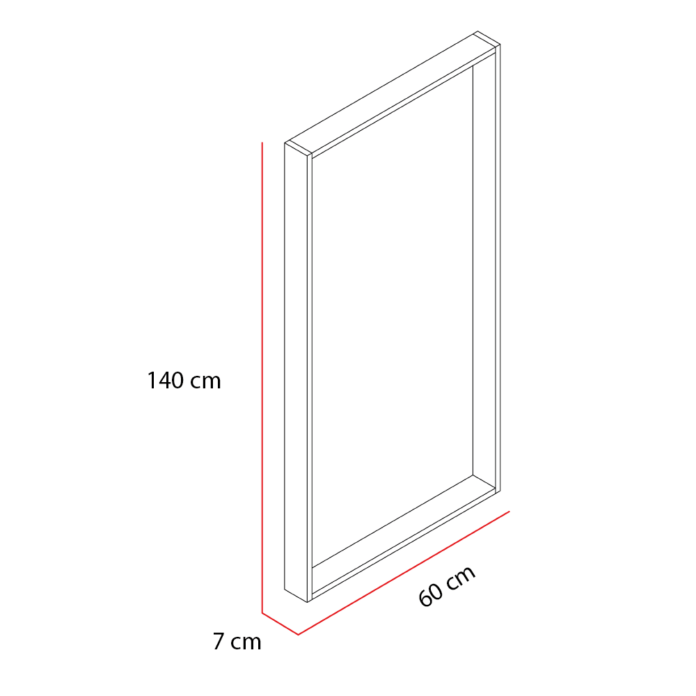 Espejo Trento Rectangular 140X60, Con Diseño Moderno
