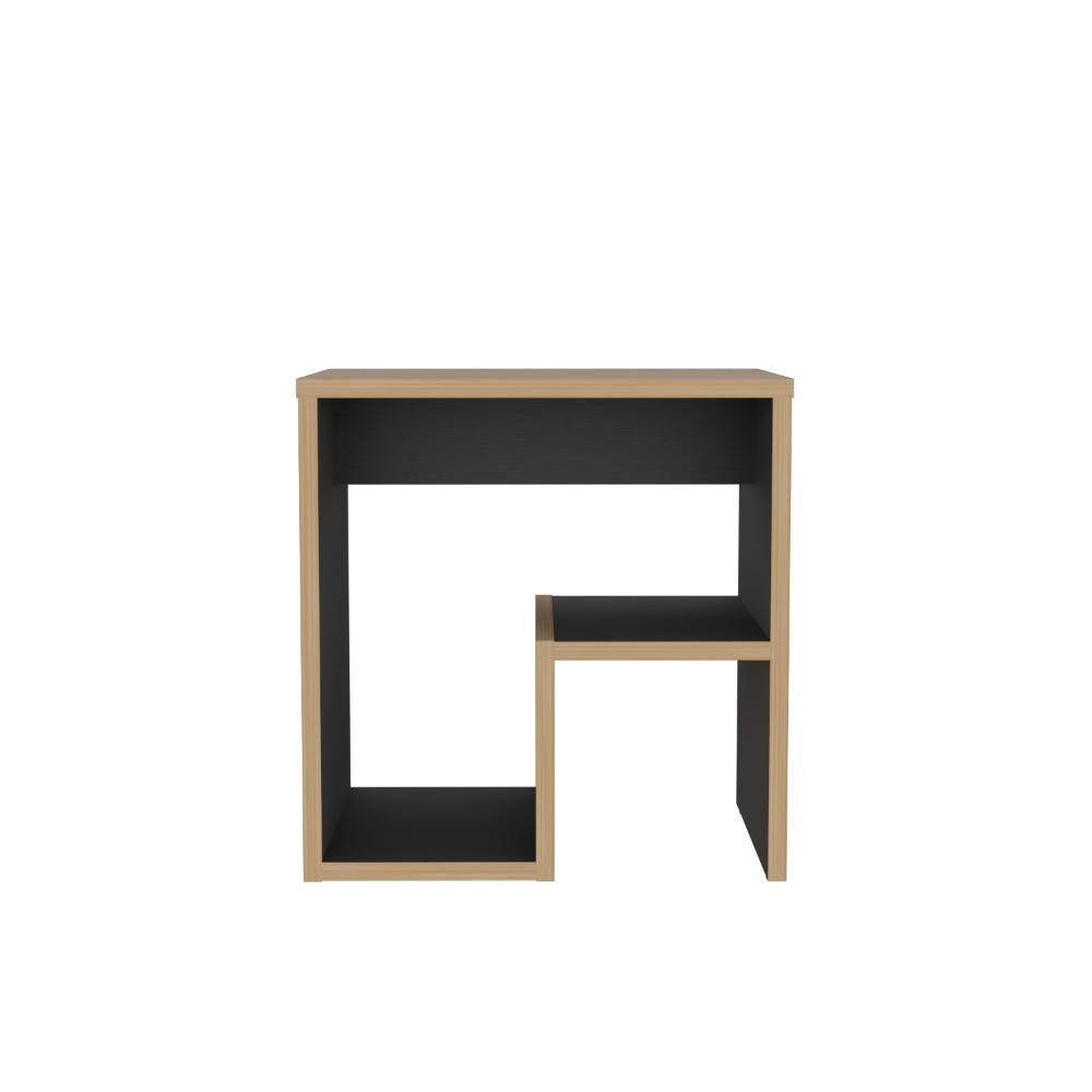 Mesa de Noche Niro, Fresno Europeo y Wengue, con diseño minimalista