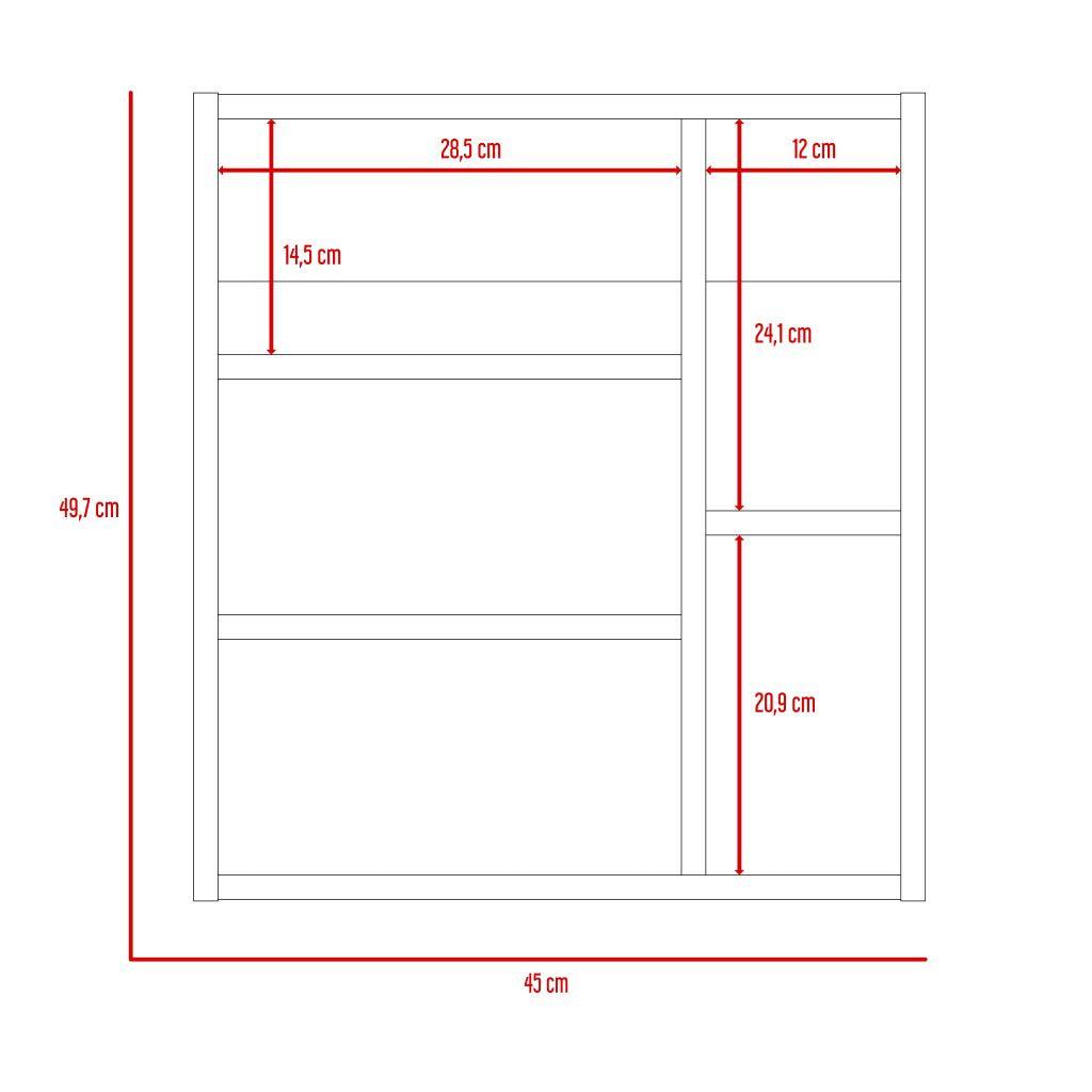 Gabinete de Baño Labell, Miel, con Puerta Espejo y Entrepaños ZF