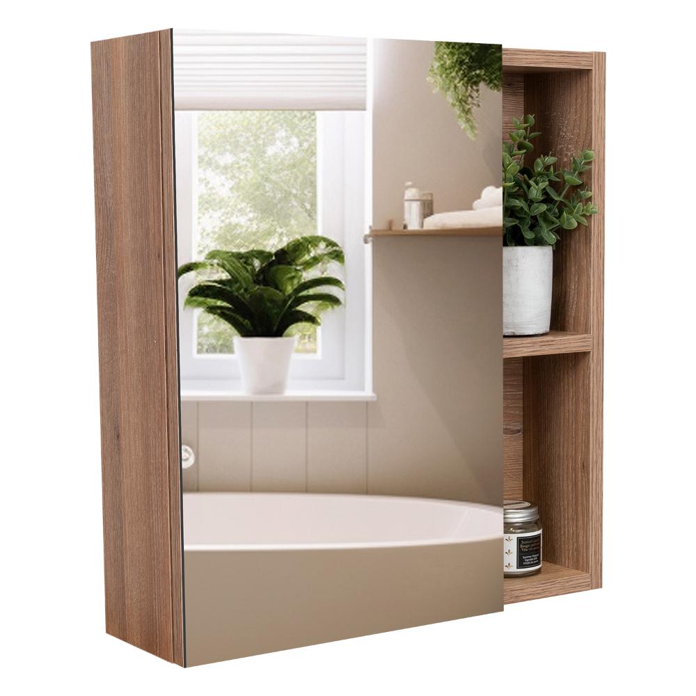 Gabinete de Baño Labell, Miel, con Puerta Espejo y Entrepaños ZF
