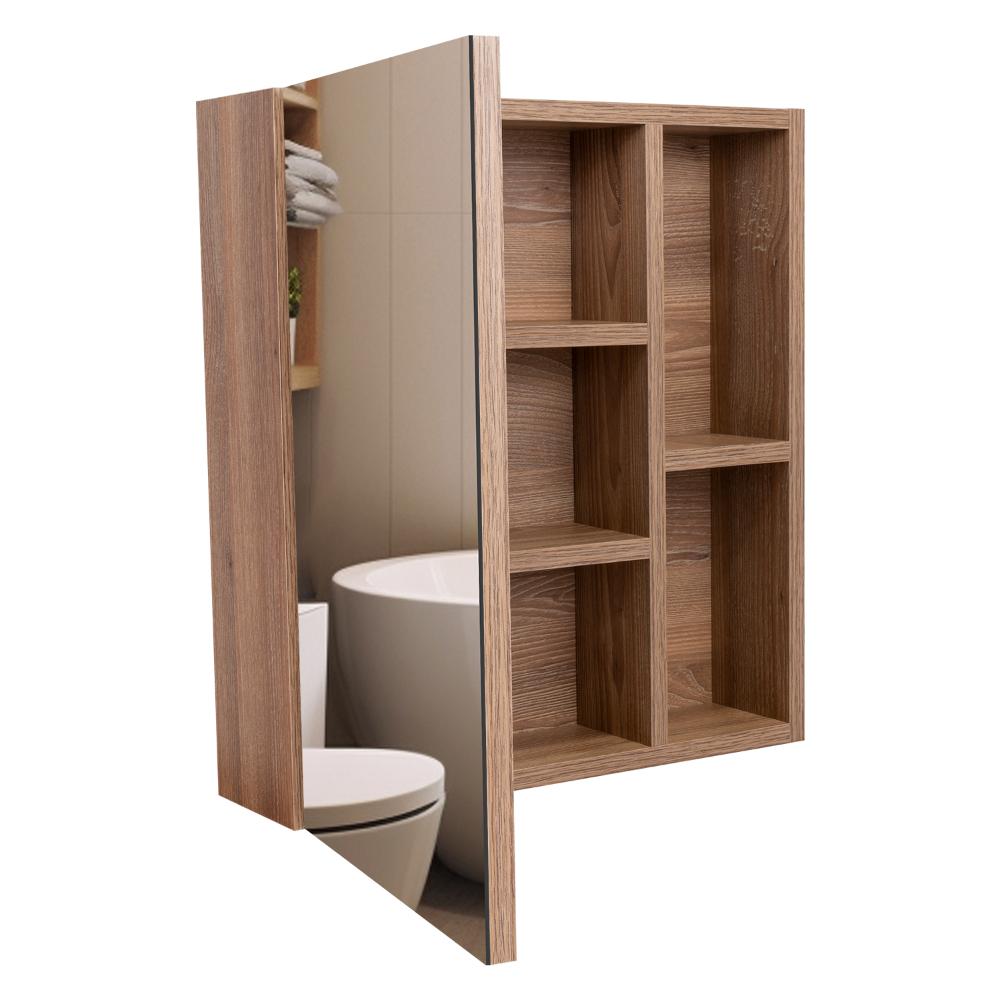 Gabinete de Baño Labell, Miel, con Puerta Espejo y Entrepaños ZF