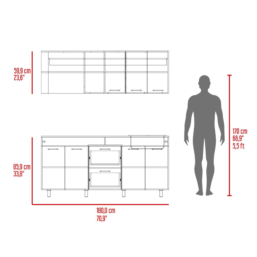 Cocina Integral Belen, Gales y Wengue, Incluye Mesón Derecho ZF