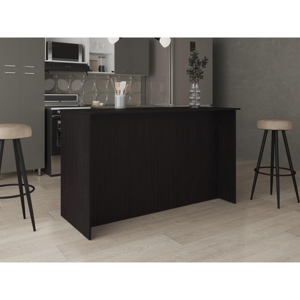 Barra de Cocina Ginger, Wengue, contiene tres entrepaños para guardar objetos de cocina ZF