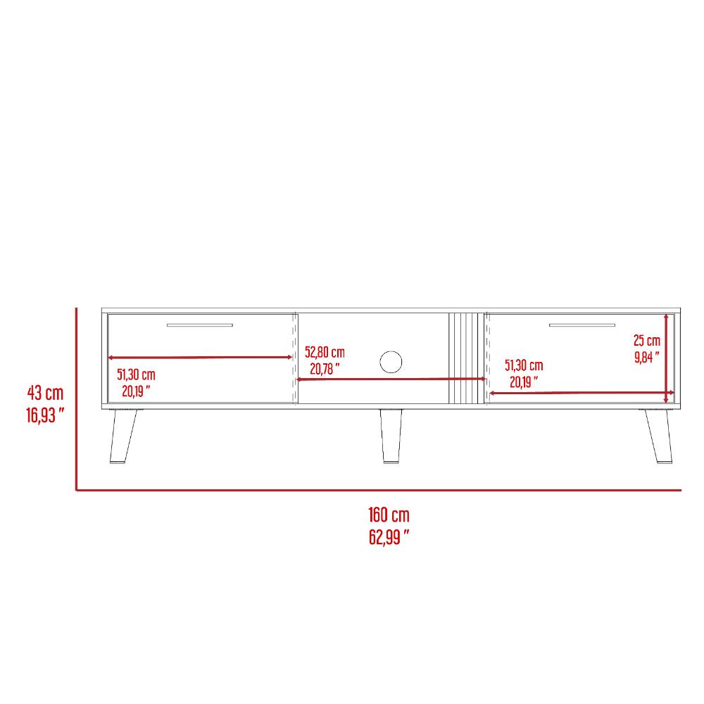Mesa para TV Vanez, Fresno Europeo y Capri, con dos puertas abatibles 70"