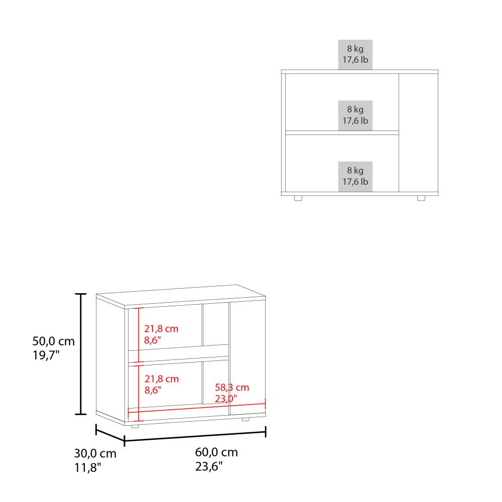 Mesa Auxiliar Delverg, Blanco, con espacio para guardar objetos ZF