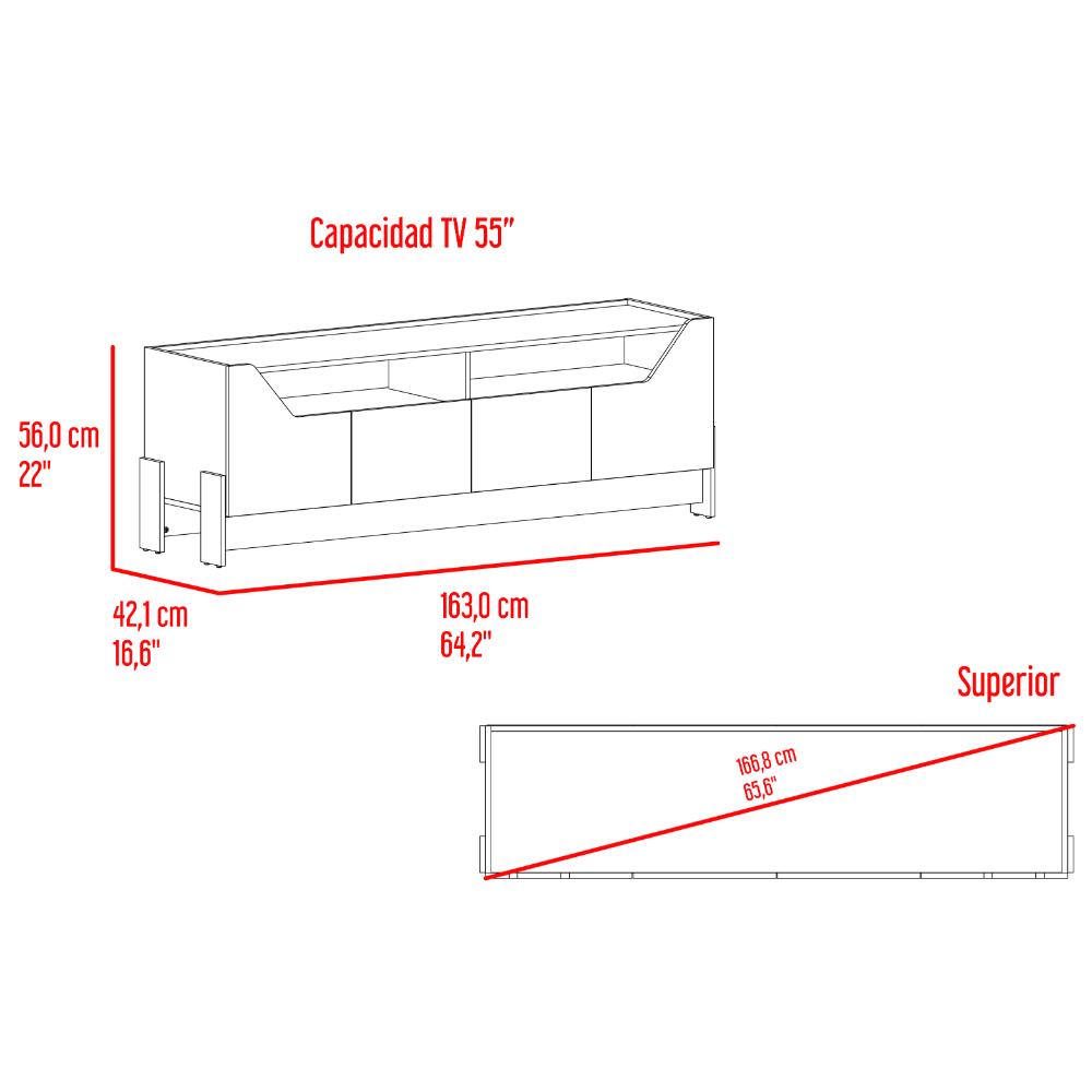 Mesa para TV Holt, Fresno Europeo y Capri, para televisor máximo 50"