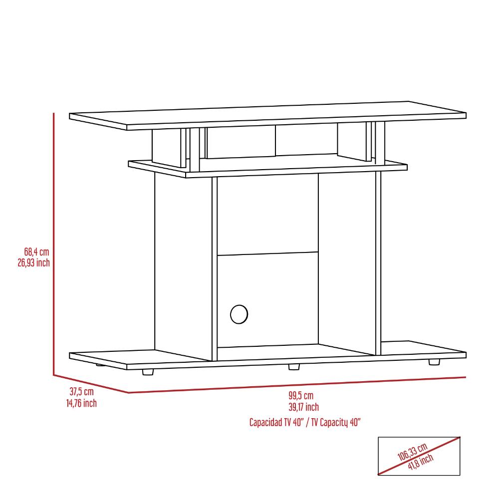 Mesa Para Tv Lisboa, Milan, con Espacio Para Televisor de Hasta 40 Pulgadas