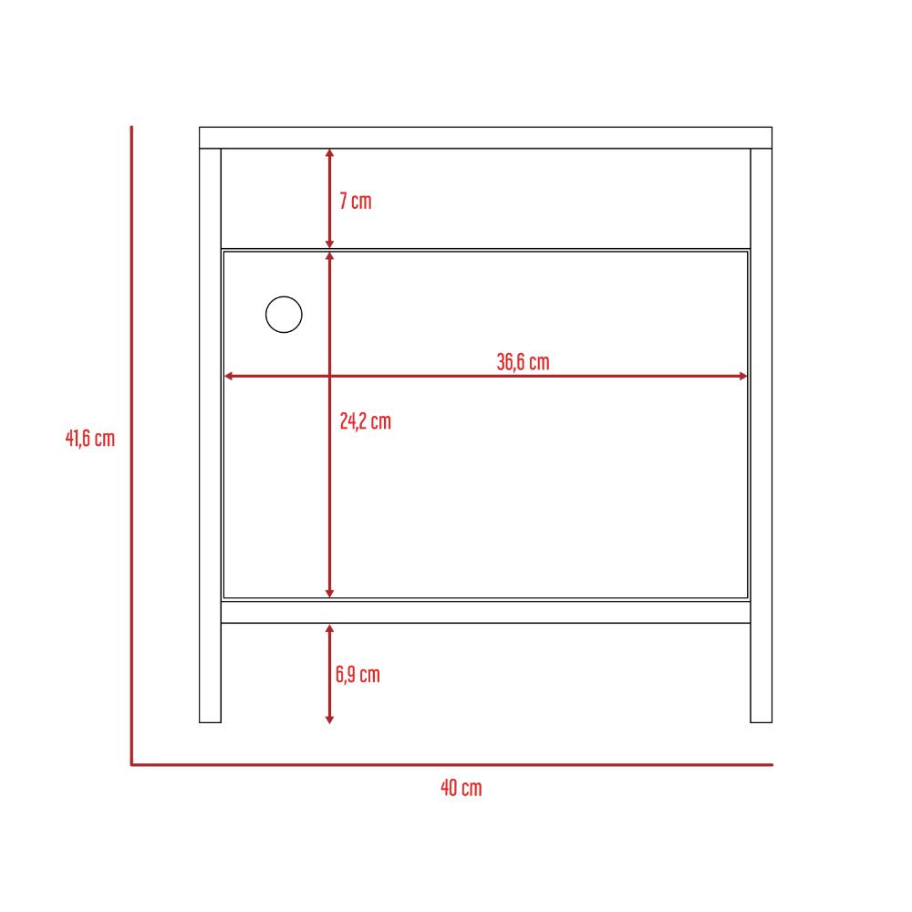 Mesa de Noche Armonía, Beige y Blanco Duqueza, con Un Cajón Organizador y Amplio Espacio X2