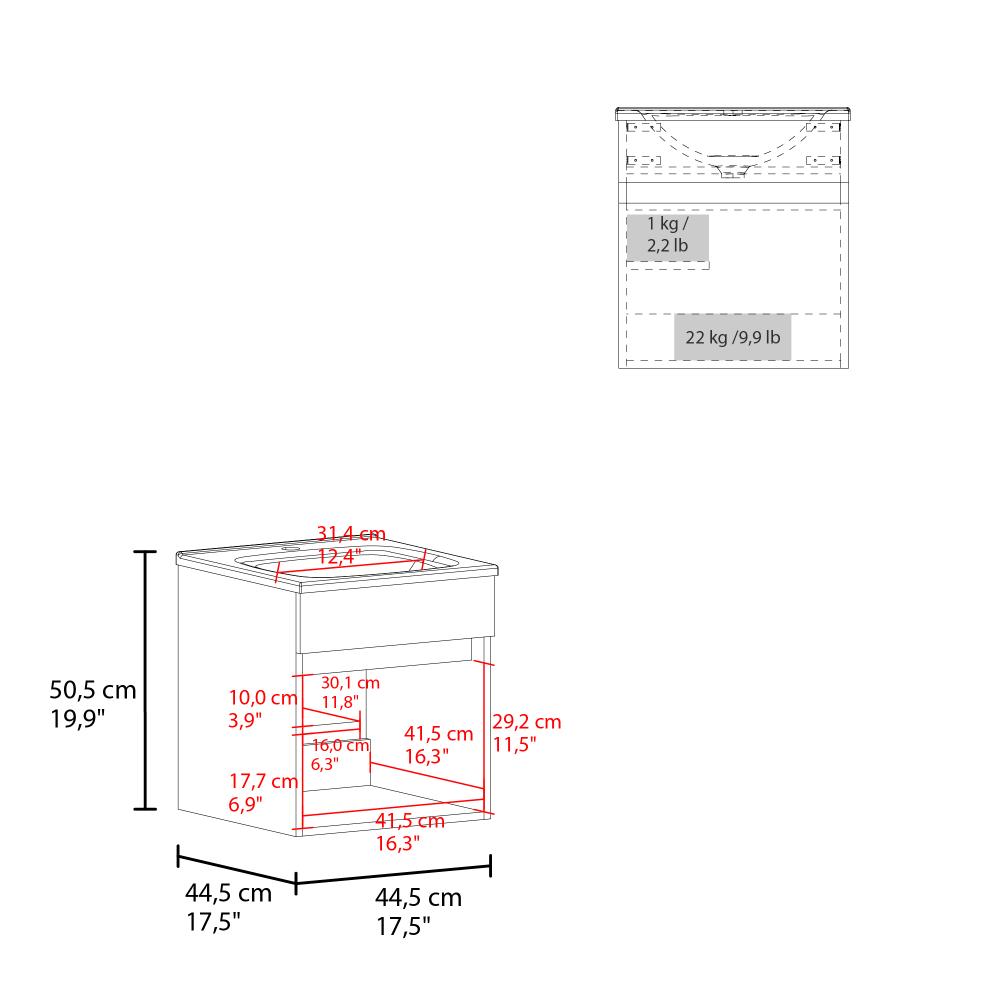 Mueble para Lavamanos Primax, Wengue, con Espacio Para Ubicar Objetos de Aseo ZF