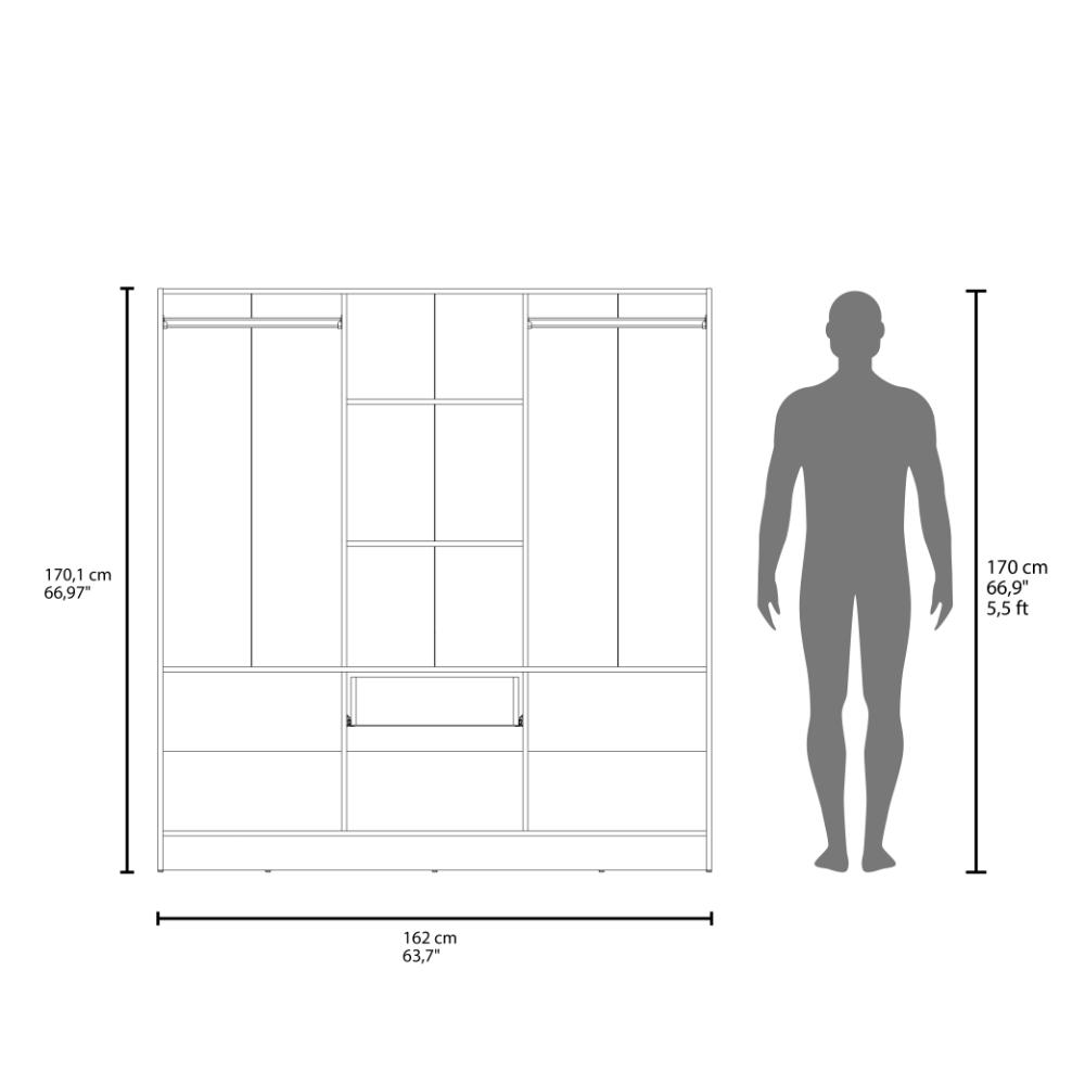 Closet Adira, Blanco, con Siete Puertas Abatibles y Un Cajon ZF