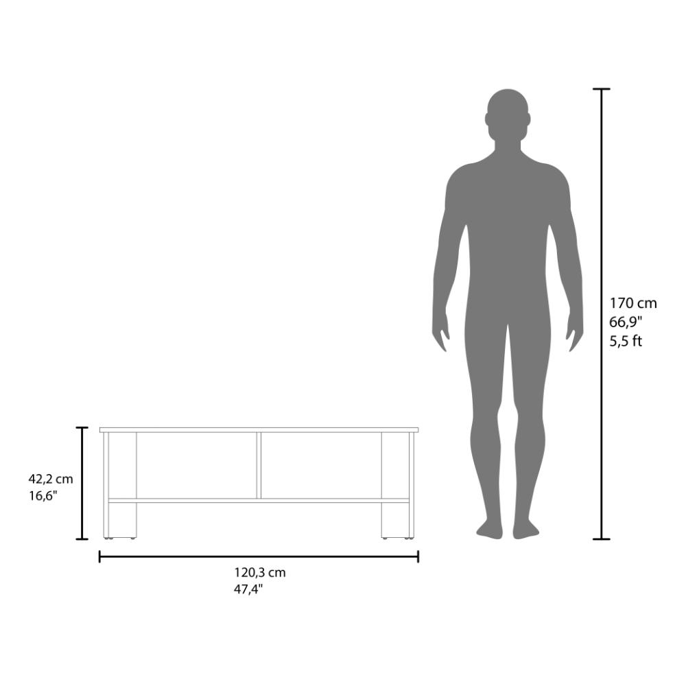 Mesa Para Tv Navi, Nogal Europeo y Blanco, Para Televisor Hasta 55 Pulgadas Con Puerta